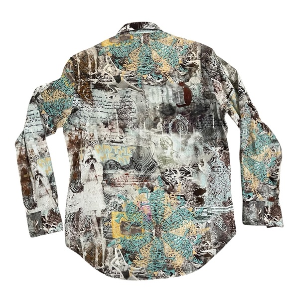 Robert Graham Graffiti Collage Shirt Flip Cuff - Picture 10 of 15